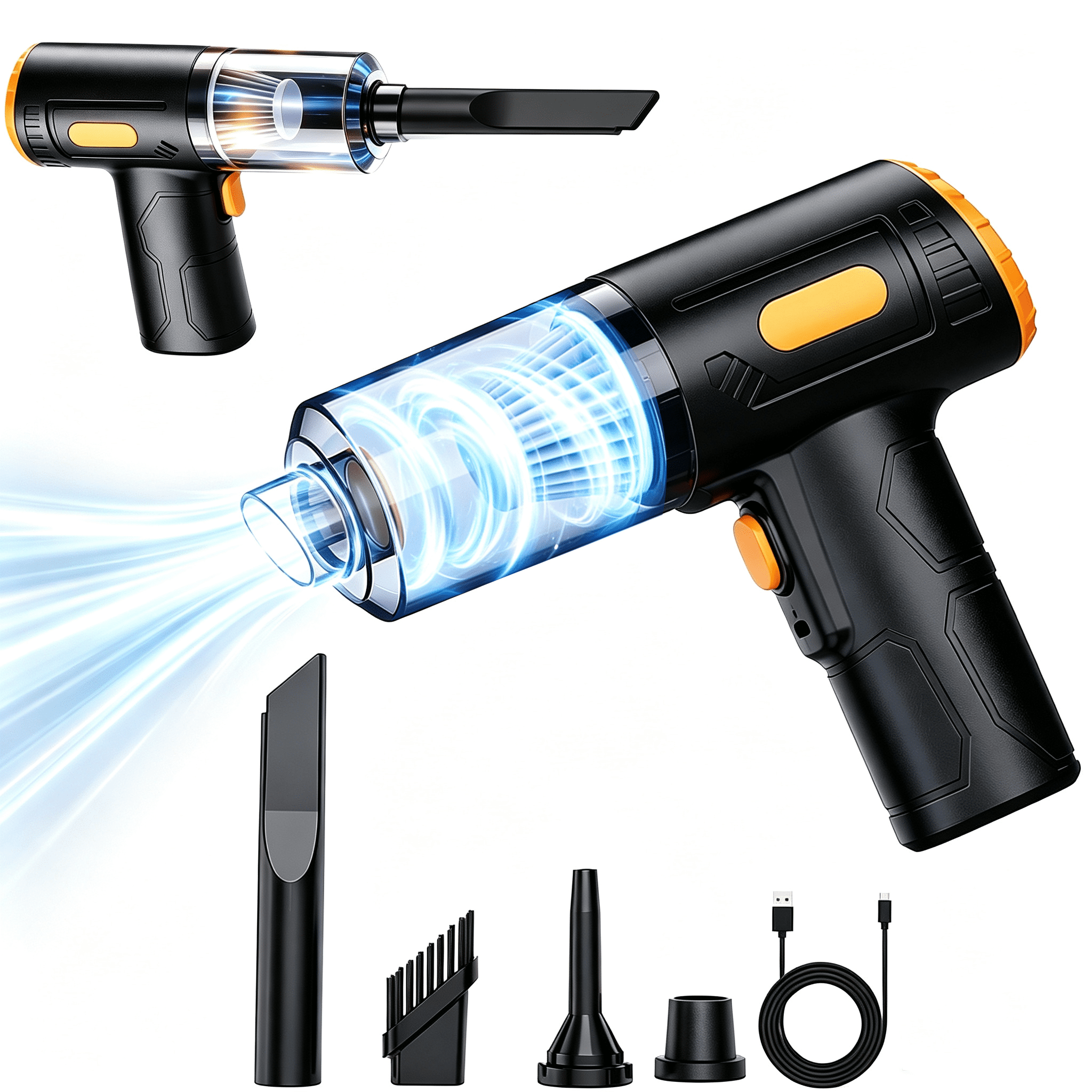 Axidou Car Vacuum, Handheld Vacuum Cordless - 120W High Power Hand Vacuum & Air Duster, Portable CordlessHandheld Vacuum