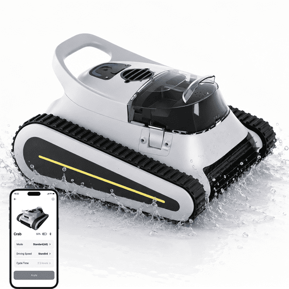 Axidou Cordless Robotic Pool Vacuum for Inground Pools, 5000 GPH Suction, 180W Brushless Motor, Smart APP Control, Wall Climbing Pool Cleaner with Waterline Cleaning, Auto Parking, 3-Hour Runtime, Up