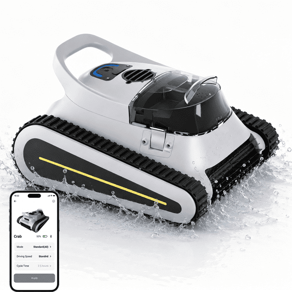 Axidou Cordless Robotic Pool Vacuum for Inground Pools, 5000 GPH Suction, 180W Brushless Motor, Smart APP Control, Wall Climbing Pool Cleaner with Waterline Cleaning, Auto Parking, 3-Hour Runtime, Up