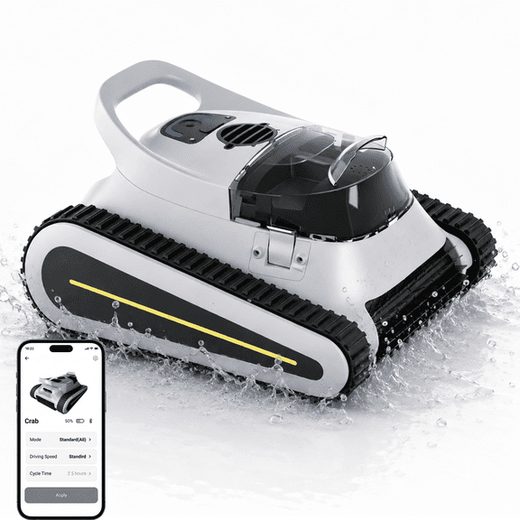 Axidou Cordless Robotic Pool Vacuum, 5000 GPH, 180W Brushless Motor, App Control, Wall and Waterline Cleaning, Auto Parking, 3-Hour Runtime