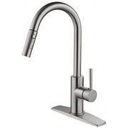 Axidou Pull-Down Kitchen Faucet, Brushed Nickel, Single Handle - Efficient Cleaning & Leak-Free,Silver