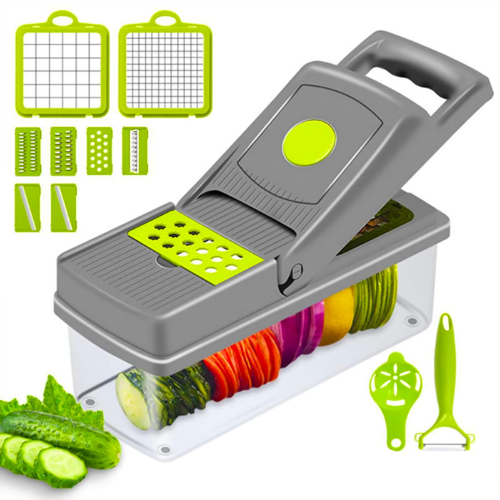 Axidou Professional Handheld Kitchen Cutter 12 in 1 Vegetable Chopper
