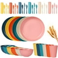 thumbnail image 1 of Axidou Wheat Straw Dinnerware Sets, 42 PCS Plastic Plates and Bowls Sets, Travel Camping Cutlery Set, 1 of 7