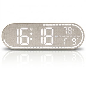 Axiela LED Digital Wall Clock Large Display, Plug-in Digital Clock with Temperature, 5 Level Brightness, Timer, Digital Alarm Clocks for Bedrooms, Living Room, Kitchen