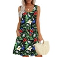 thumbnail image 1 of Axiiglly Beach Dress for Women Flowy Sleeveless Tank Dress Floral Print Summer Dresses Casual Swing Loose Sundress A line Vacation Hawaiian Mini Dress with Pockets, 1 of 6