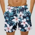 thumbnail image 1 of Axiiglly Beach Shorts for Men Plus Size Summer Shorts Casual Floral Printed Board Shorts Elastic Waist Vacation Swim Trunks Comfy Lightweight Hawaiian Shorts with Pockets, 1 of 5