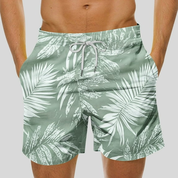Axiiglly Beach Shorts for Men Plus Size Summer Shorts Casual Floral Printed Board Shorts Elastic Waist Vacation Swim Trunks Comfy Lightweight Hawaiian Shorts with Pockets