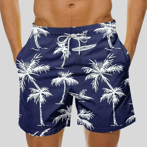Axiiglly Beach Shorts for Men Plus Size Summer Shorts Casual Floral Printed Board Shorts Elastic Waist Vacation Swim Trunks Comfy Lightweight Hawaiian Shorts with Pockets