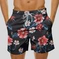 thumbnail image 1 of Axiiglly Beach Shorts for Men Plus Size Summer Shorts Casual Floral Printed Board Shorts Elastic Waist Vacation Swim Trunks Comfy Lightweight Hawaiian Shorts with Pockets, 1 of 5