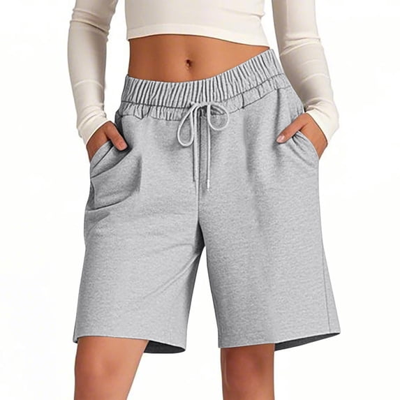 Axiiglly Bermuda Shorts for Women Drawstring Elastic Waist Summer Casual Shorts with Pockets 2026, S-2XL