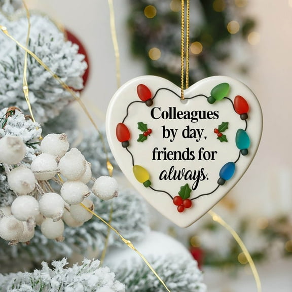 Axiiglly Best Friends Gifts Heart-Shaped Acrylic Flat Decor, Christmas Decorations Friendship Keepsake Pendant for Xmas Tree Hanging Ornaments Art Present for Best Friends Birthday Gifts Decor