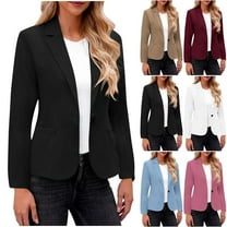 Horkkom Blazers for Women Business Casual Suit Jackets Long Sleeve One Button Jackets Open Front Work Suits