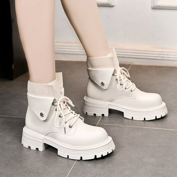 Axiiglly Boots for Women Low Chunky Heel Short Boots Antislip Ankle Boots Winter Comfortable Boot Casual Outdoor Waterproof Booties