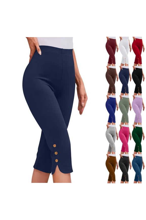 Capri Pants for Women High Waisted Slim Fit Soft Stretch Athletic Yoga Capri Leggings Summer Casual Lounge Capris, S-3XL