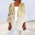thumbnail image 1 of Axiiglly Cardigan for Women Plus Size Lightweight Cardigans Autumn Casual Comfy Puff Sleeve Open Front Tops Floral Print Loose Swim Beach Bathing Suit Cover Up, 1 of 5