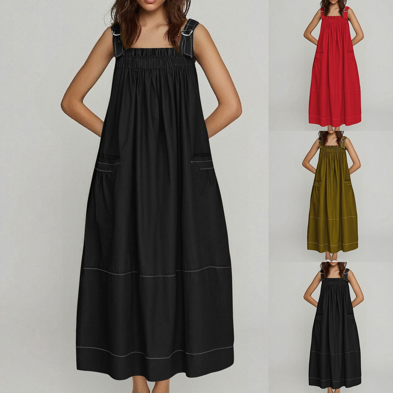 chinese dress ladies Women’s Elegant Block Striped Loose Fit Jumper Dress With High Neck