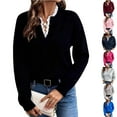 thumbnail image 1 of Horkkom Fall Sweaters for Women Soft Comfy Pullover Sweaters Casual V Neck Sweaters S, 1 of 4