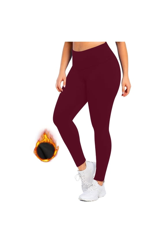 Fleece Lined Leggings Women Plus Size Leggings with Pockets Warm Yoga Activewear Leggings Winter Thick Snow Pants for Cold Weather Thermal Slim High Waist Tights