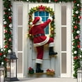 thumbnail image 1 of Axiiglly Front Door Decor with Santa Claus Christmas Decorations Door Banner, Xmas Backdrops Decor Festive Door Covers Hanging Ornaments for Home Wall Party Holiday-35"x73", 1 of 7