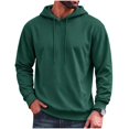 thumbnail image 1 of Axiiglly Hoodies for Men Drawstring Long Sleeve Green Pullover Sweatshirt with Pockets Casual Trendy Big & Tall Hoodies S-3XL, 1 of 6