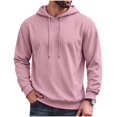 thumbnail image 1 of Axiiglly Hoodies for Men Drawstring Long Sleeve Pink Pullover Sweatshirt with Pockets Casual Trendy Big & Tall Hoodies S-3XL, 1 of 6
