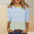 thumbnail image 1 of Axiiglly Long Sleeve Shirts for Women Plus Size Trendy Striped Shirt Loose V Neck Pullover Tunic Tops Casual Button Gradient Soft Lightweight Sweatshirt, 1 of 5