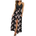 thumbnail image 1 of Horkkom Maxi Dresses for Women V Neck Floral Print Spaghetti Strap Dresses Summer Loose Casual Long Dresses L, 1 of 4