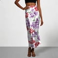 thumbnail image 1 of Axiiglly Maxi Skirts for Women High Waisted Satin Silk Floral Print Summer Beach Boho Flowy Long Skirts, S-2XL, 1 of 7