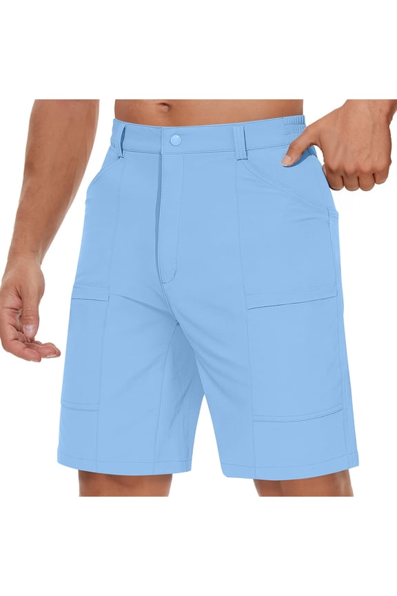 Mens Golf Dress Shorts Flat Front Stretch Quick Dry Chino Shorts Active Waistband Work Shorts, S-3XL