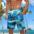thumbnail image 1 of Axiiglly Mens Swim Trunks Bathing Suit Board Shorts Plus Size Vacation Hawaiian Shorts with Pockets Summer Drawstring Beach Shorts Casual Swimwear Surfing, 1 of 1