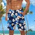 thumbnail image 1 of Axiiglly Mens Swim Trunks Bathing Suit Board Shorts Plus Size Vacation Hawaiian Shorts with Pockets Summer Drawstring Beach Shorts Casual Swimwear Surfing, 1 of 1