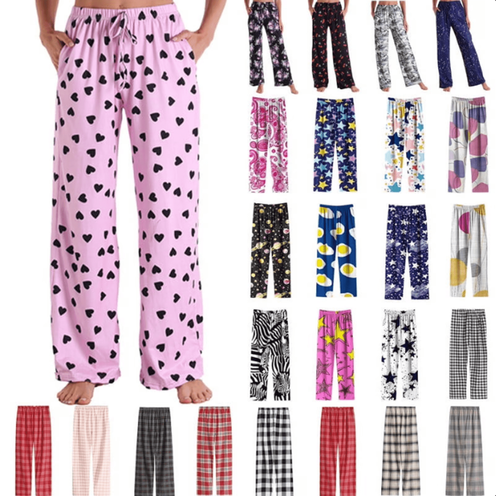 Axiiglly Pajama Pants for Women Funny Printed Elastic Waist Pajama