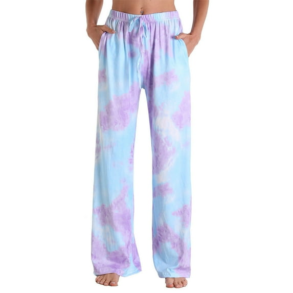 Horkkom Pajama Pants for Women Floral Printed Plus Size Pajama Bottoms Casual Comfy Loose Cotton Sleepwear Full Length Pants with Pockets
