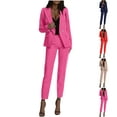 thumbnail image 1 of Horkkom Pant Suits for Women Dressy Plus Size Blazer High Waisted Straight Leg Pants Sets Business Casual Outfits, 1 of 9