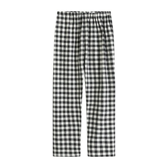 Axiiglly Plaid Pajama Pants for Women Cotton Elastic Waist Pajama Bottoms Casual Comfy Loose Sleepwear Full Length Pants with Pockets