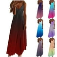thumbnail image 1 of Axiiglly Plus Size Dress for Women Gradient Color Maxi Dresses Spaghetti Straps Beach Dress Flowy Vacation Summer Casual Dress, 1 of 6