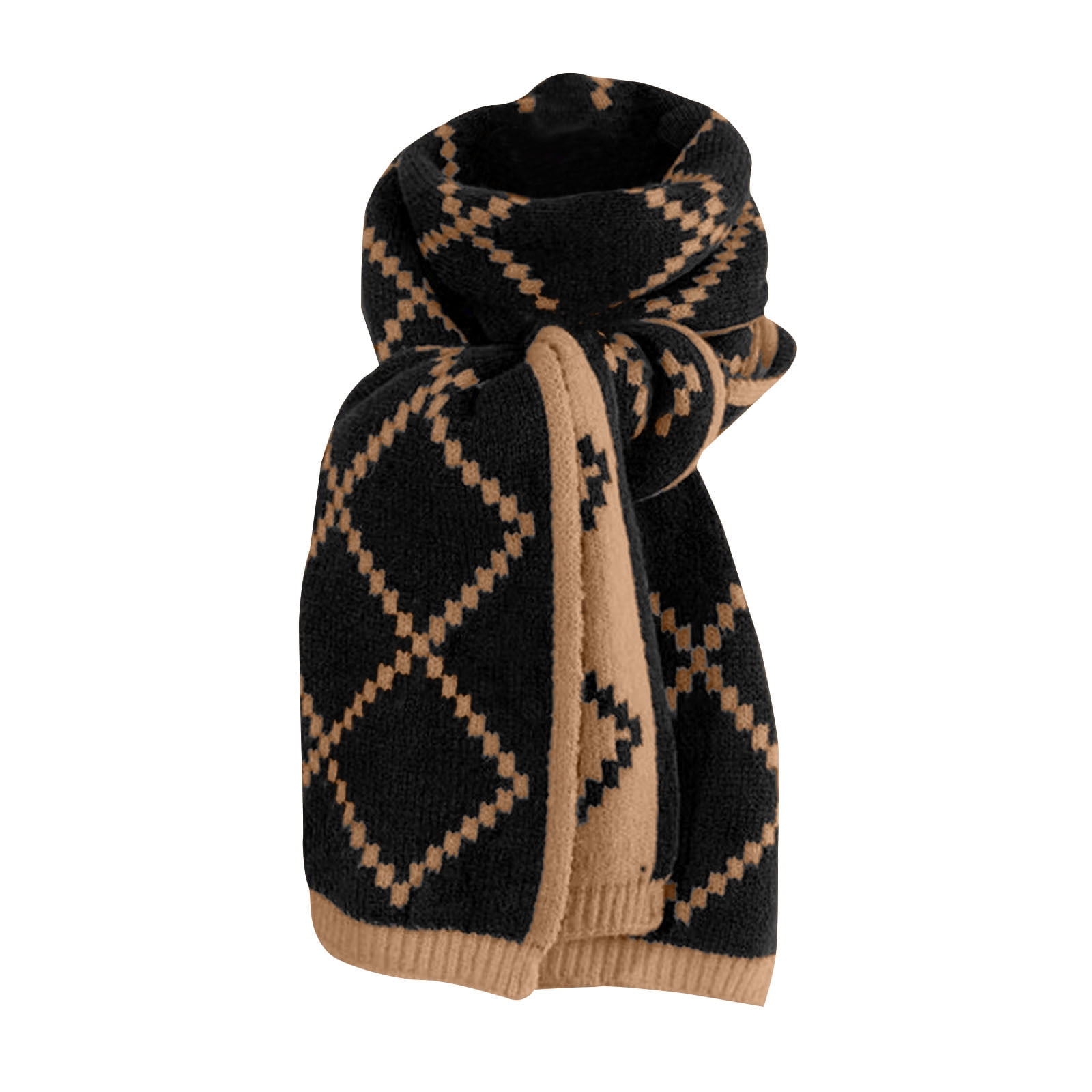 Women Scarf Knitted Solid Color Plain Thickened Soft Keep