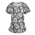 thumbnail image 1 of Axiiglly Scrubs for Women Easter Printed Nursing Tops Casual V Neck Scrub Tops with Pockets Short Sleeve Stretchy Nursing Undershirts Holiday Cute Egg Scrubs Uniform on Clearance, 1 of 5