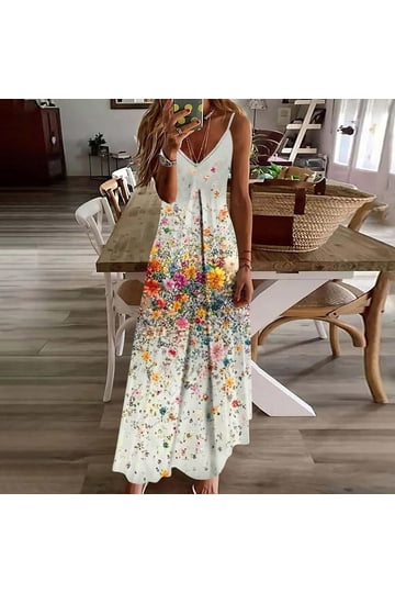 walmart boho dresses Boho Dress for Women Round Neck Floral Print Fall Dresses Tie Waist Casual Loose Fit Flowy Long Sleeve Maxi Dress