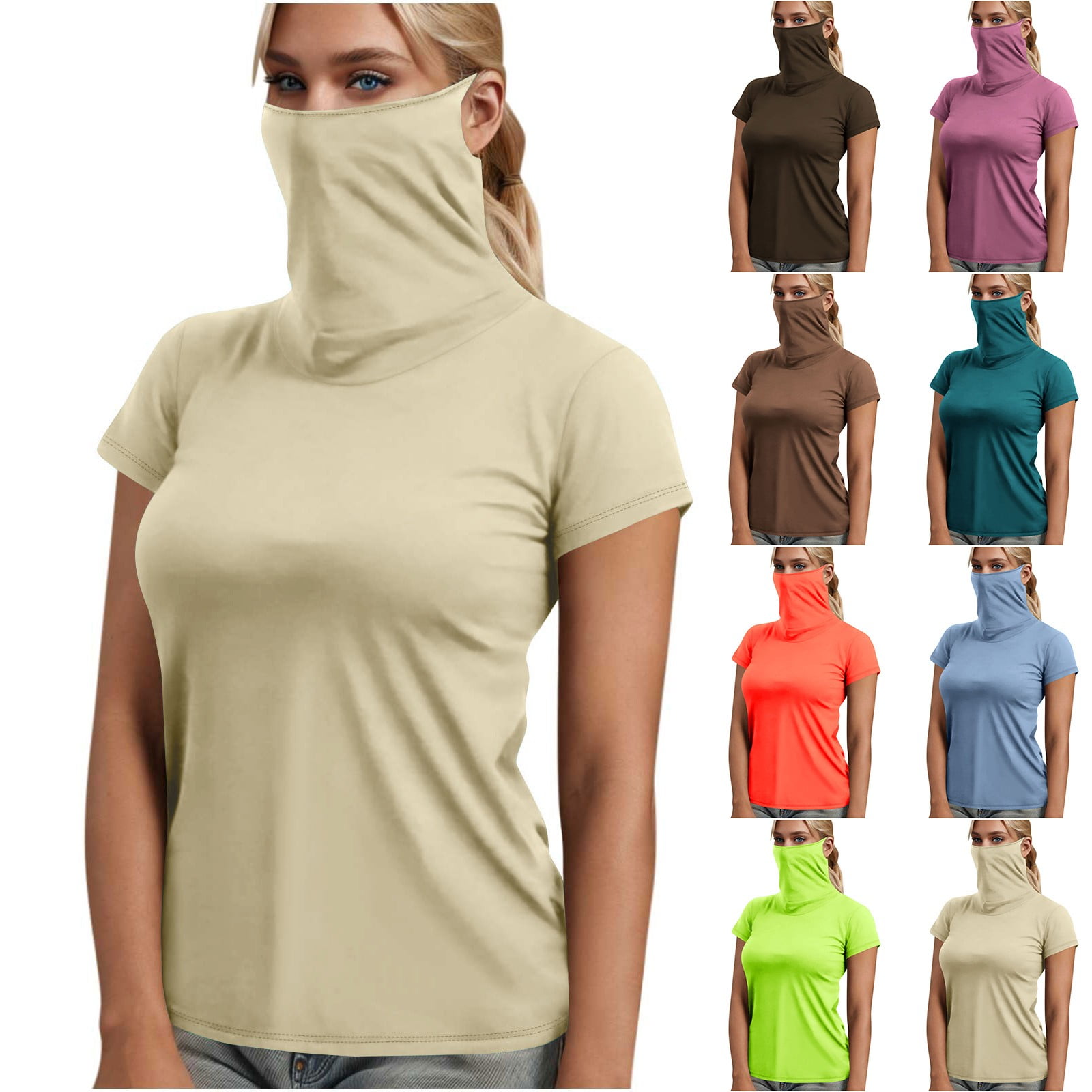 Axiiglly Sun Shirt Women Short Sleeve Tee Shirt Sun Protection Hiking ...