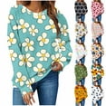 thumbnail image 1 of Horkkom Sweatshirt for Women Floral Print Pullover Crewneck Sweatshirts Fall Spring Casual Loose Sweatshirts L, 1 of 7
