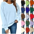 thumbnail image 1 of Horkkom Sweatshirt for Women Solid Color Long Sleeve Crewneck Sweatshirts Casual Pullover Sweatshirts with Zipper M, 1 of 5