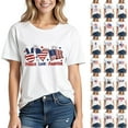 thumbnail image 1 of Axiiglly T Shirts for Women Patriotic Crew Neck Cotton Shirts Casual 4th of July Graphic Tee Flag Print T-Shirt Independence Day Short Sleeve Tops, 1 of 4