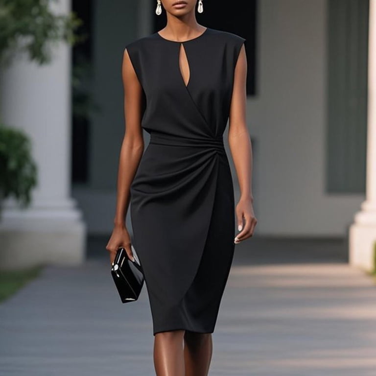 flattering black cocktail dresses La Femme Midi-Length Black Homecoming Dress