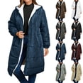 thumbnail image 1 of Horkkom Winter Coats for Women Fuzzy Fleece Zip Up Jacket with Hood Pockets Warm Soft Long Sleeve Overcoats M, 1 of 10