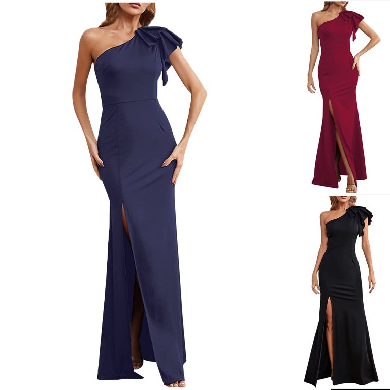 chinese dress ladies Long Sleeve Irregular Neckline Splicing Maxi Bodycon Dress