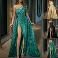 thumbnail image 1 of Horkkom Women Prom Dress Sparkly Sequins Maxi Dresses One Shoulder formal Evening Gown Glitter Party Club Cocktail Dress, 1 of 7