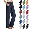 thumbnail image 1 of Axiiglly Women's Straight Leg Sweatpants, Plus Size Drawstring Elastic Waist Workout Joggers with Pockets, Casual Loose Hiking Athletic Trousers, S-5XL, 1 of 8