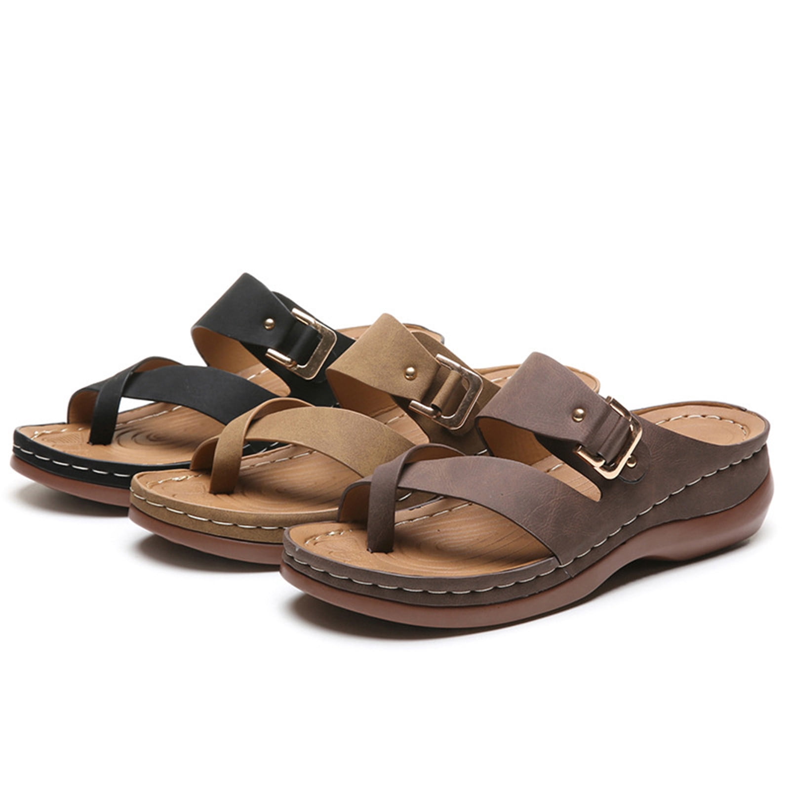 Women's Orthopedic Sandals 2025 – Comfortable Dressy Wedge With Arch Support, Wide Width Available