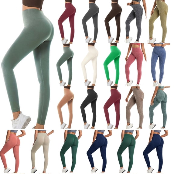 Axiiglly Yoga Leggings for Women,Elastic High Waist Tummy Control Workout Leggings,Casual Comfy Fitness Running Workout Leggings S-XL